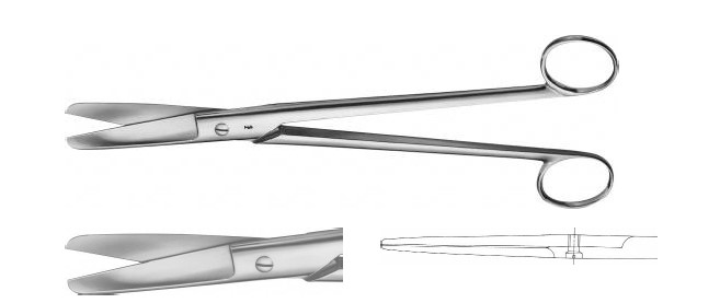 Сімс-Сайболд утробні ножиці тупі/тупі 250 мм